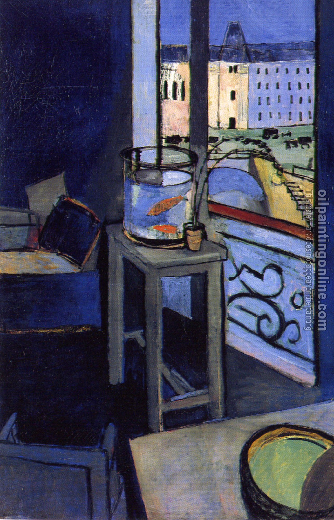 Matisse, Henri Emile Benoit - interior with a goldfish bowl